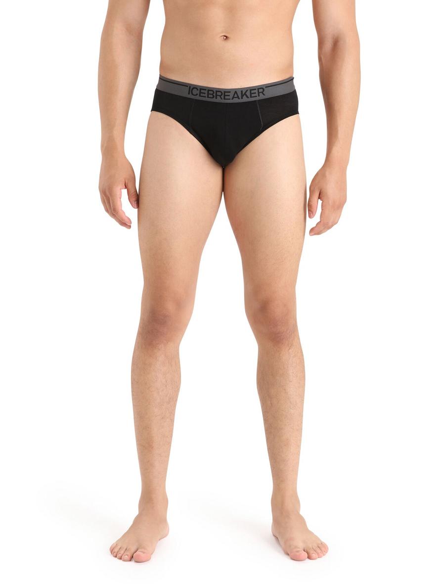 Bielizny Icebreaker Merino Anatomica Briefs Męskie Czarne | PL 1648YXFU